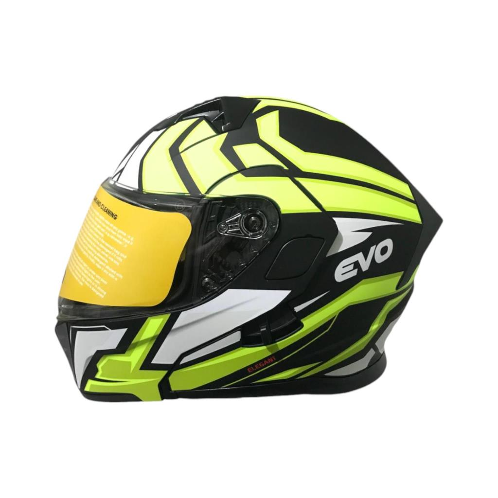 EVO506 ELEGANT FULLFACE ÇENEDEN AÇILIR MOTOSİKLET KASKI SİYAH-SARI