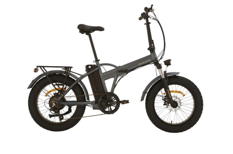 Bisan E-Folding F3 Kalın Teker Katlanır Elektrikli Bisiklet GRİ
