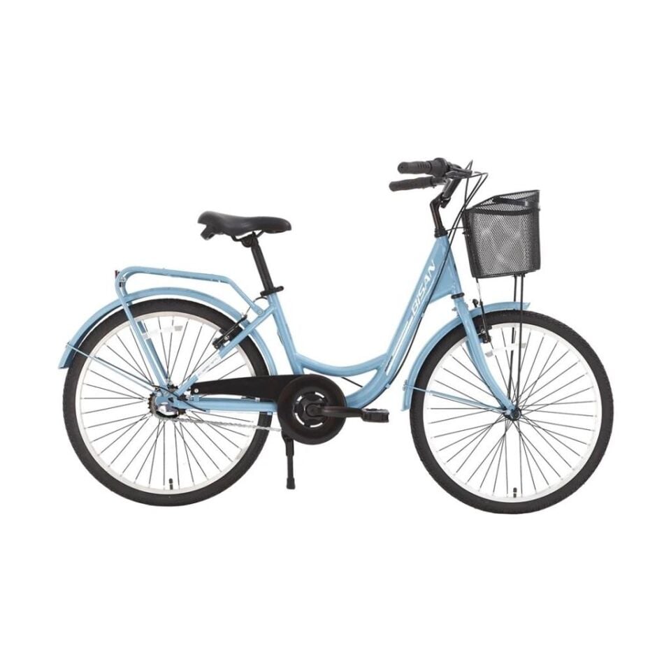Sorrento Kadın Şehir Bisikleti 44CM V 28 Jant 3 Vites Bebe Mavi Silver